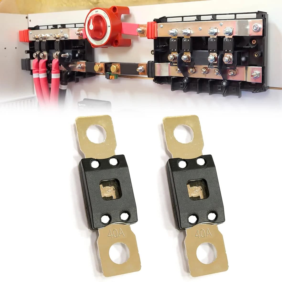 parts PTT 2-Pack MEGA/AMG 500A Fuse 32V | High-Current Bolt Down Automotive/Marine — 40A