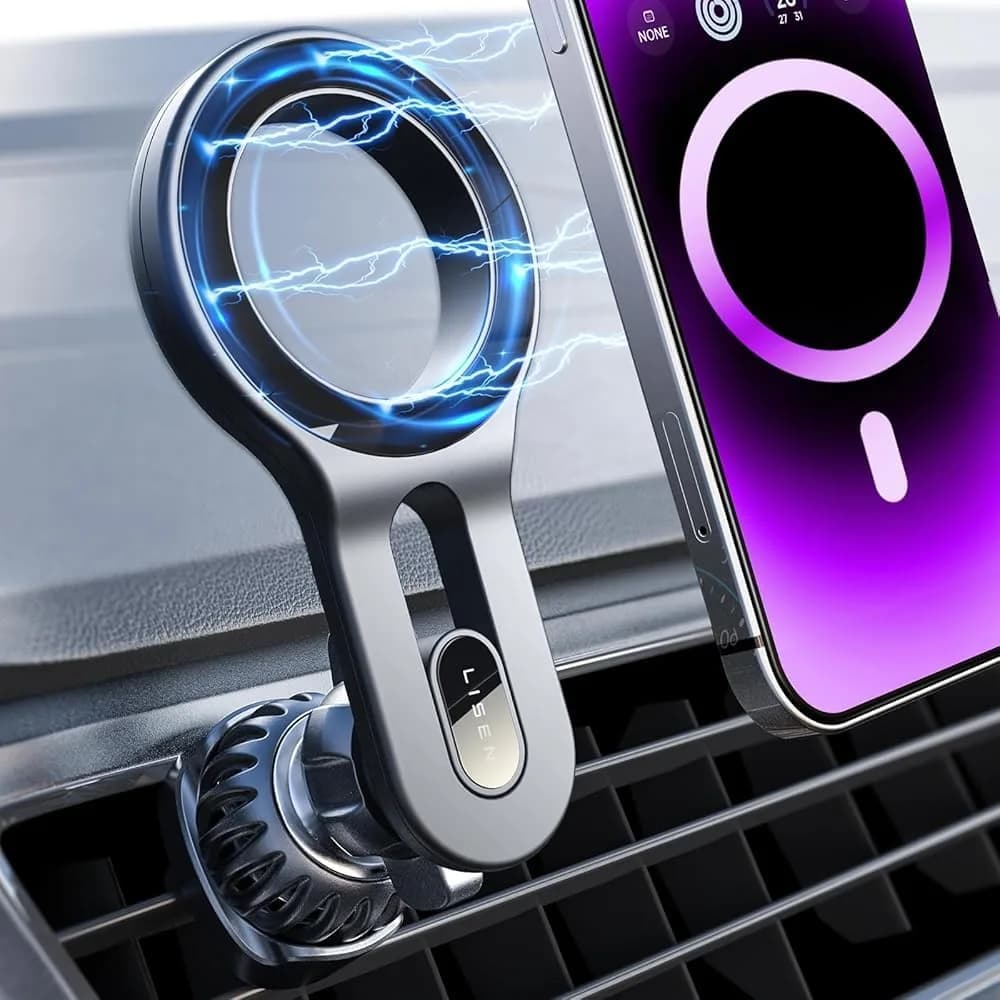 LISEN MagSafe Car Mount for iPhone 17 Pro Max, Black | Super Magnetic Air Vent Phone Holder