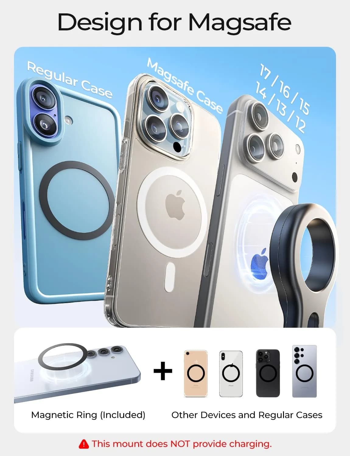 LISEN MagSafe Car Mount for iPhone 17 Pro Max, Black | Super Magnetic Air Vent Phone Holder - view 8