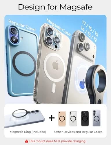LISEN MagSafe Car Mount for iPhone 17 Pro Max, Black | Super Magnetic Air Vent Phone Holder thumbnail 8