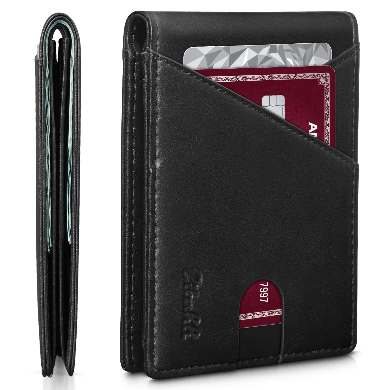 Zitahli Slim Wallet for Men Bifold 11 Card Holder | RFID Blocking Minimalist Front Pocket Design (Classic Black)