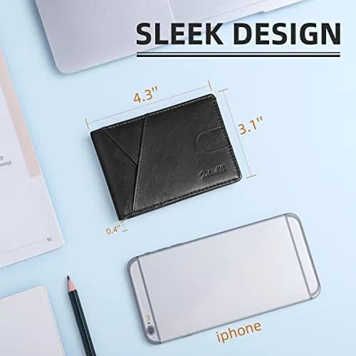 Zitahli Slim Wallet for Men Bifold 11 Card Holder | RFID Blocking Minimalist Front Pocket Design (Classic Black) thumbnail 2