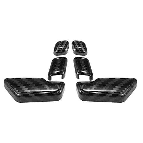 X AUTOHAUX Carbon Fiber Door Seat Adjust Button Cover for Mercedes W204 | Durable ABS, Easy Install thumbnail 1