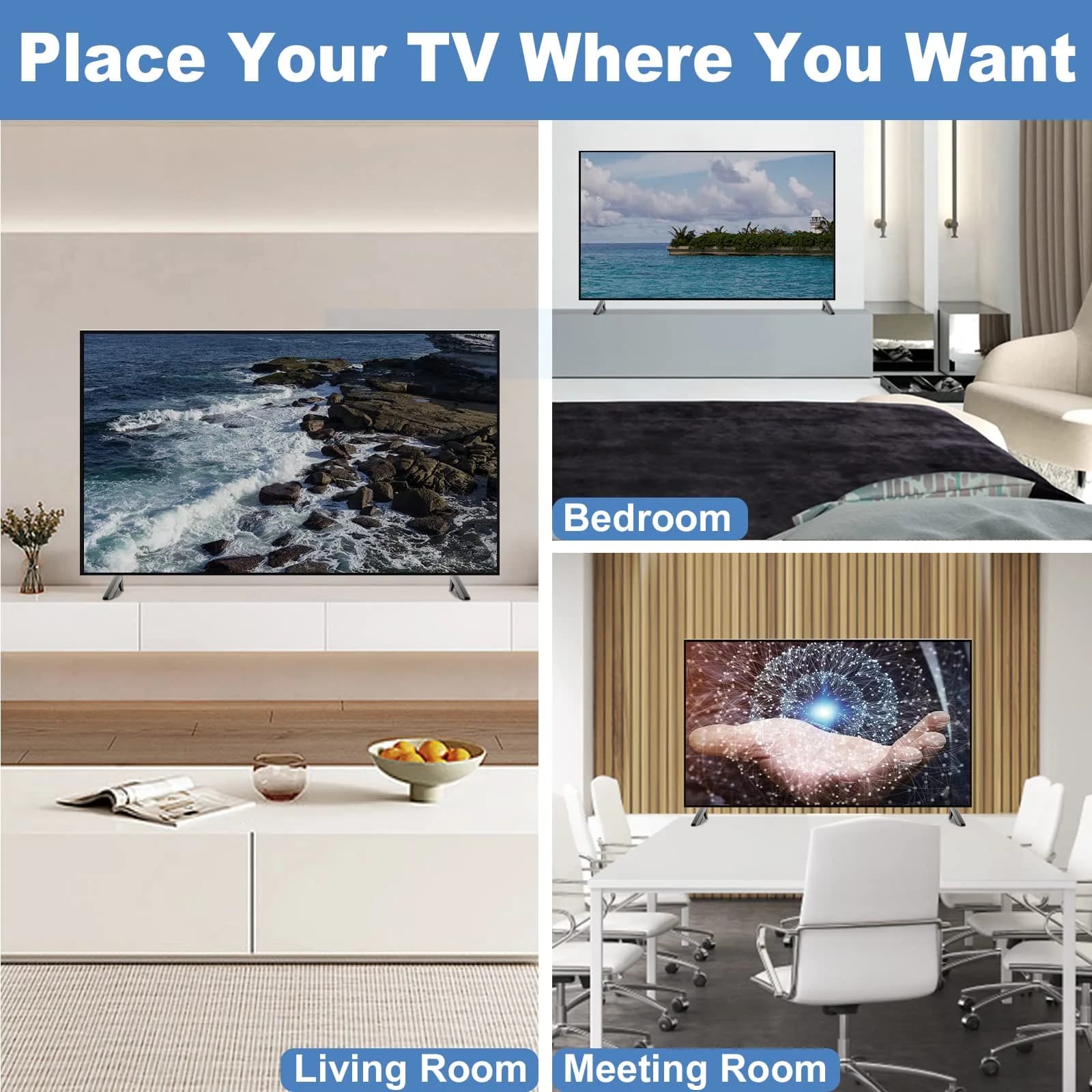 Dinghosen TV Base Stand Legs for TCL Roku Smart TV 28"-65" | Secure & Stable Replacement Feet - view 6
