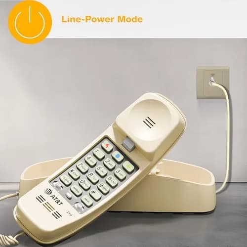 AT&T TRIMLINE 210 Corded Home Phone | No Power Needed, Wall Mountable, Lighted Big Buttons thumbnail 6