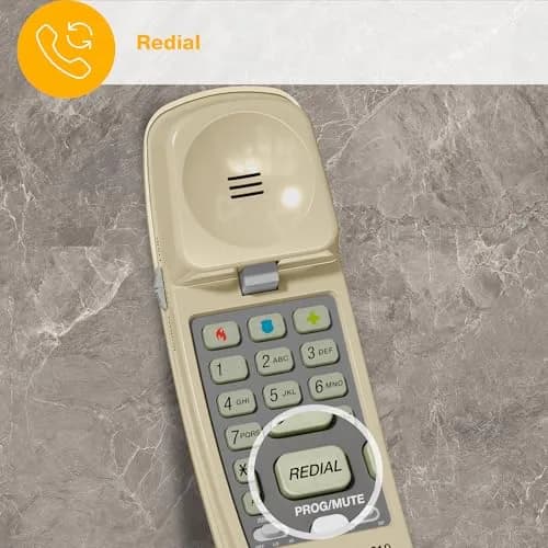 AT&T TRIMLINE 210 Corded Home Phone | No Power Needed, Wall Mountable, Lighted Big Buttons thumbnail 9