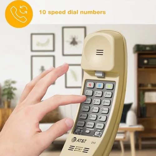 AT&T TRIMLINE 210 Corded Home Phone | No Power Needed, Wall Mountable, Lighted Big Buttons thumbnail 3
