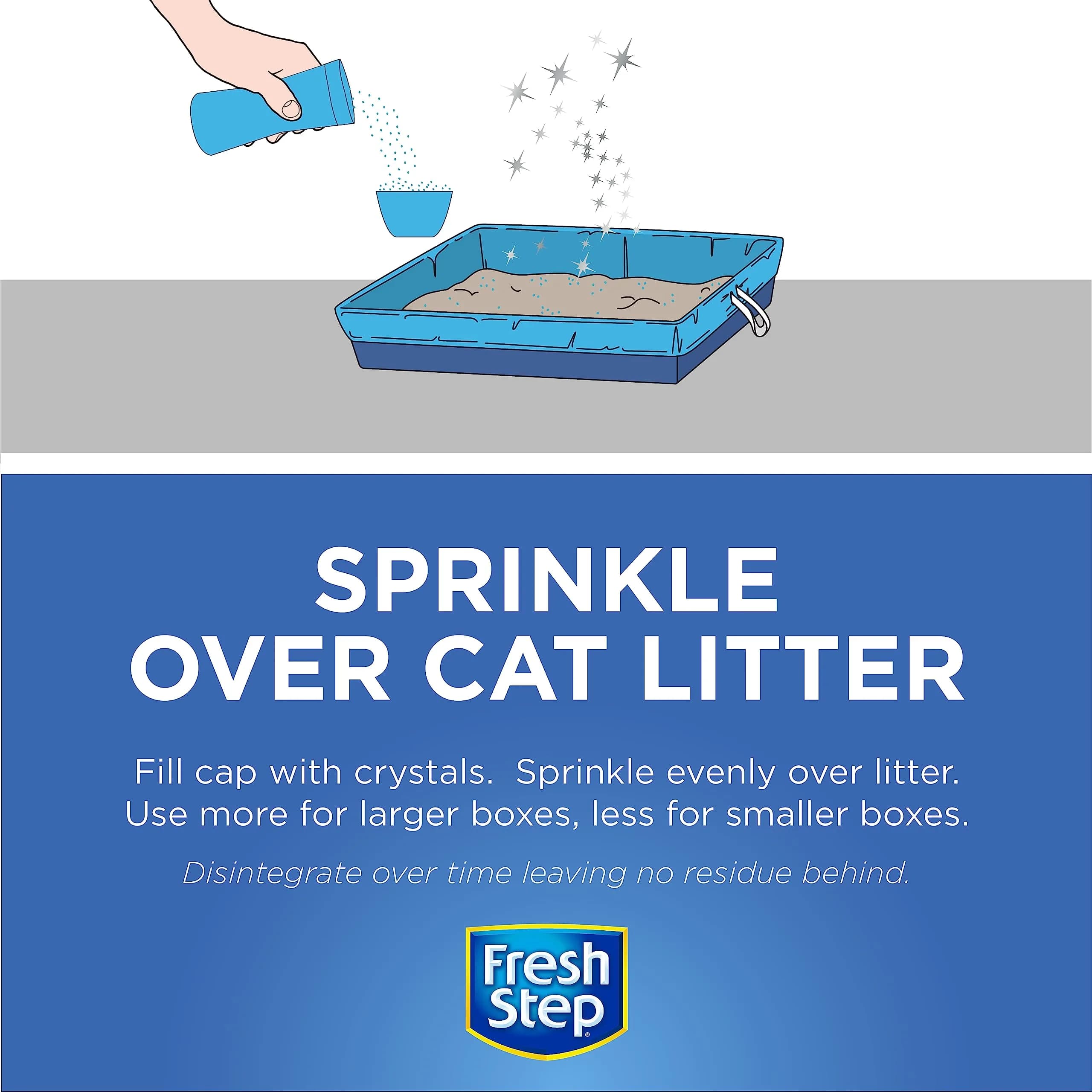 Fresh Step Cat Litter Crystals Deodorizer, Fresh Scent, 15 Ounce (12 Pack) | Non-Toxic Odor Neutralizing Crystals thumbnail 4