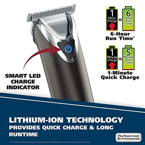 Wahl Stainless Steel Lithium Ion 2.0+ Slate Beard Trimmer for Men - Electric Shaver, Nose Ear Trimmer, Rechargeable All in One Men's Grooming Kit (Pack of 6) | 5-Year Limited Warranty thumbnail 5