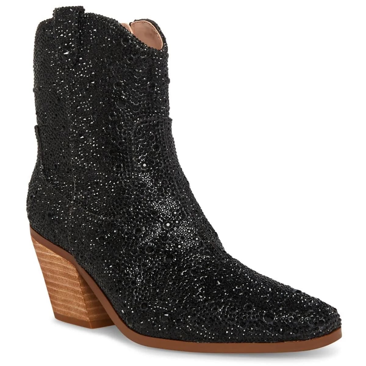 Betsey Johnson Women's Diva Western Boot, Black, 10 | Rhinestone Embellished Western Style
