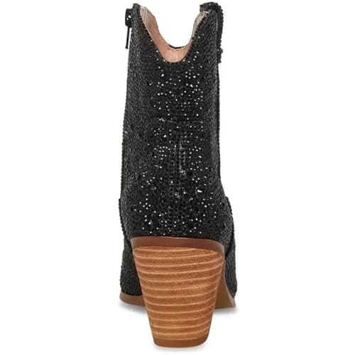 Betsey Johnson Women's Diva Western Boot, Black, 10 | Rhinestone Embellished Western Style thumbnail 3