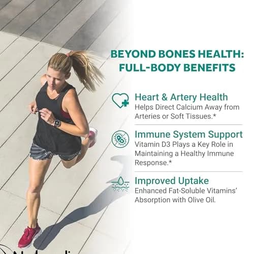 Naturalis Vegan Vitamin D3+K2 from Algae | 5000 IU D3 with 120mcg MK7 | Better Support for Bone & Immune Health* | 60 Softgels thumbnail 6