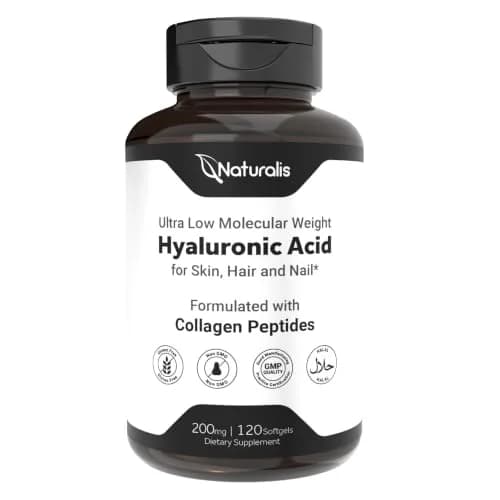 Naturalis Hyaluronic Acid 200mg 120 Softgels | Ultra Low Molecular Weight for Skin & Joint Support thumbnail 1