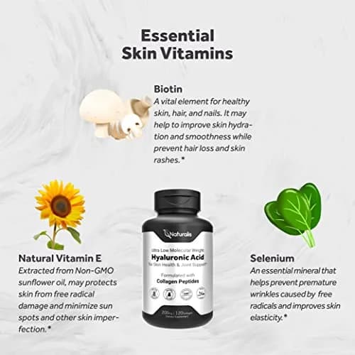 Naturalis Hyaluronic Acid 200mg 120 Softgels | Ultra Low Molecular Weight for Skin & Joint Support thumbnail 5