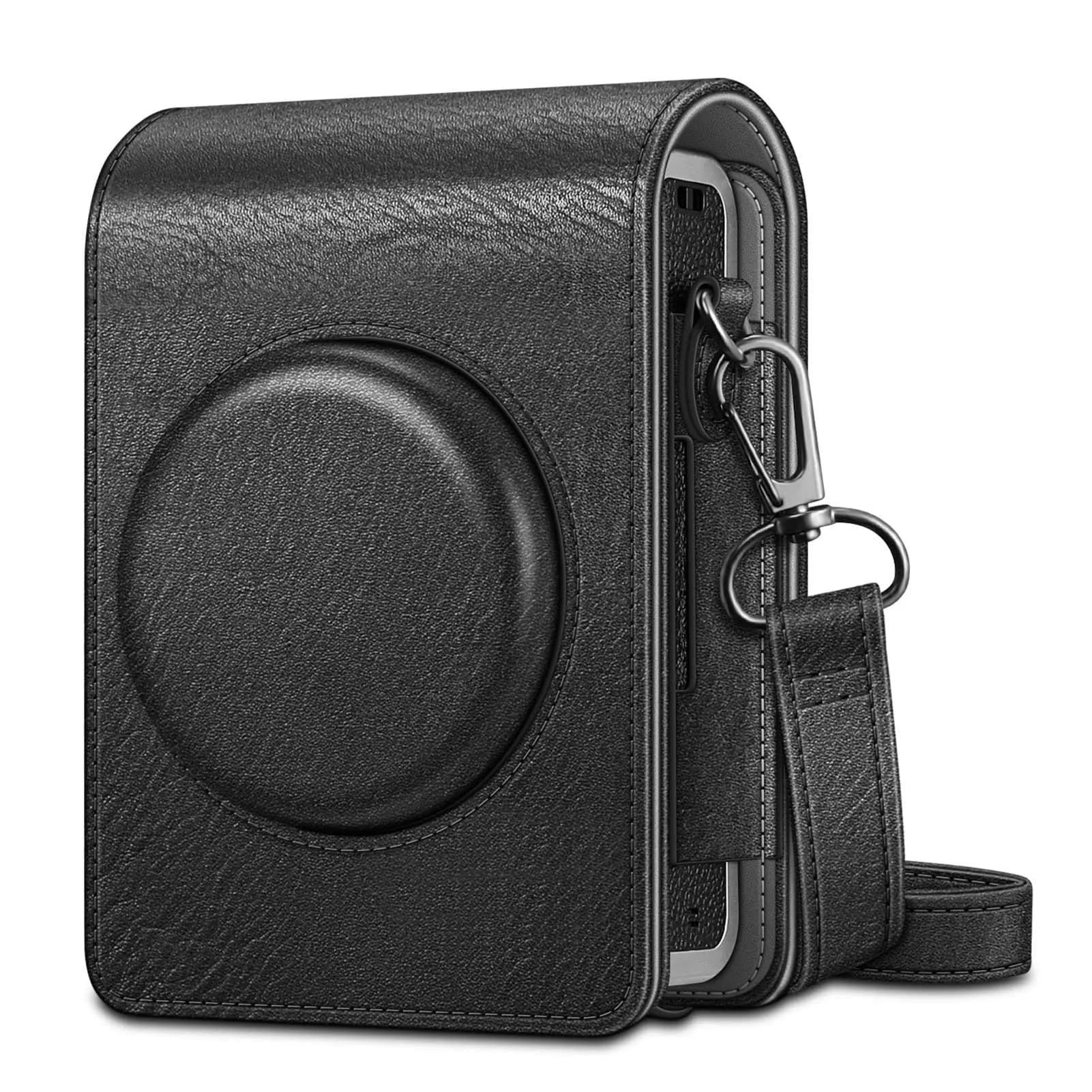 FINTIE Camera Case for Fujifilm Instax Mini EVO Camera with Strap | Premium Synthetic Leather, Protective & Convenient — Vintage Black