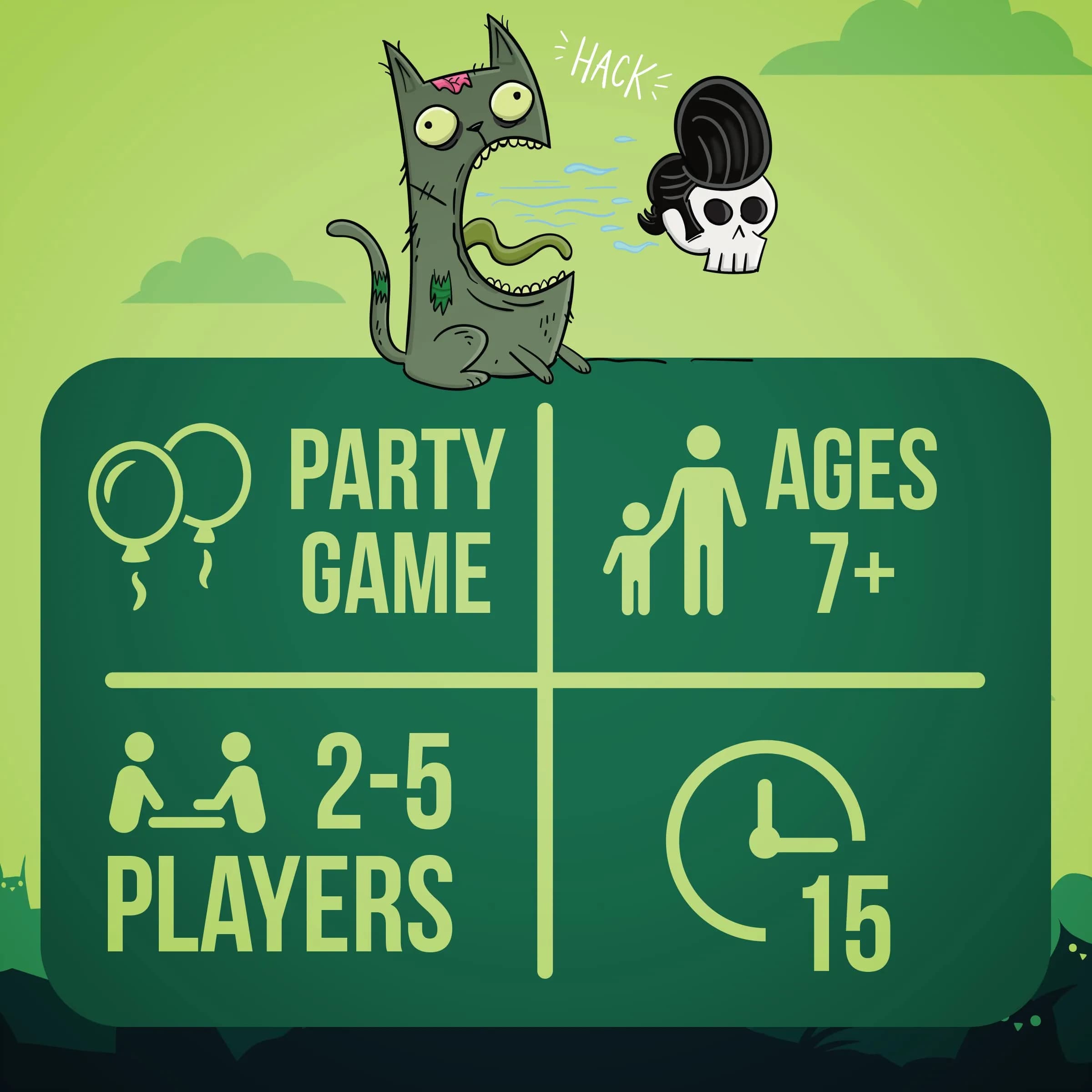 Exploding Kittens Zombie Kittens Card Game 61 Cards | The Only Game Where Dead Players Can Come Back To Life - view 2