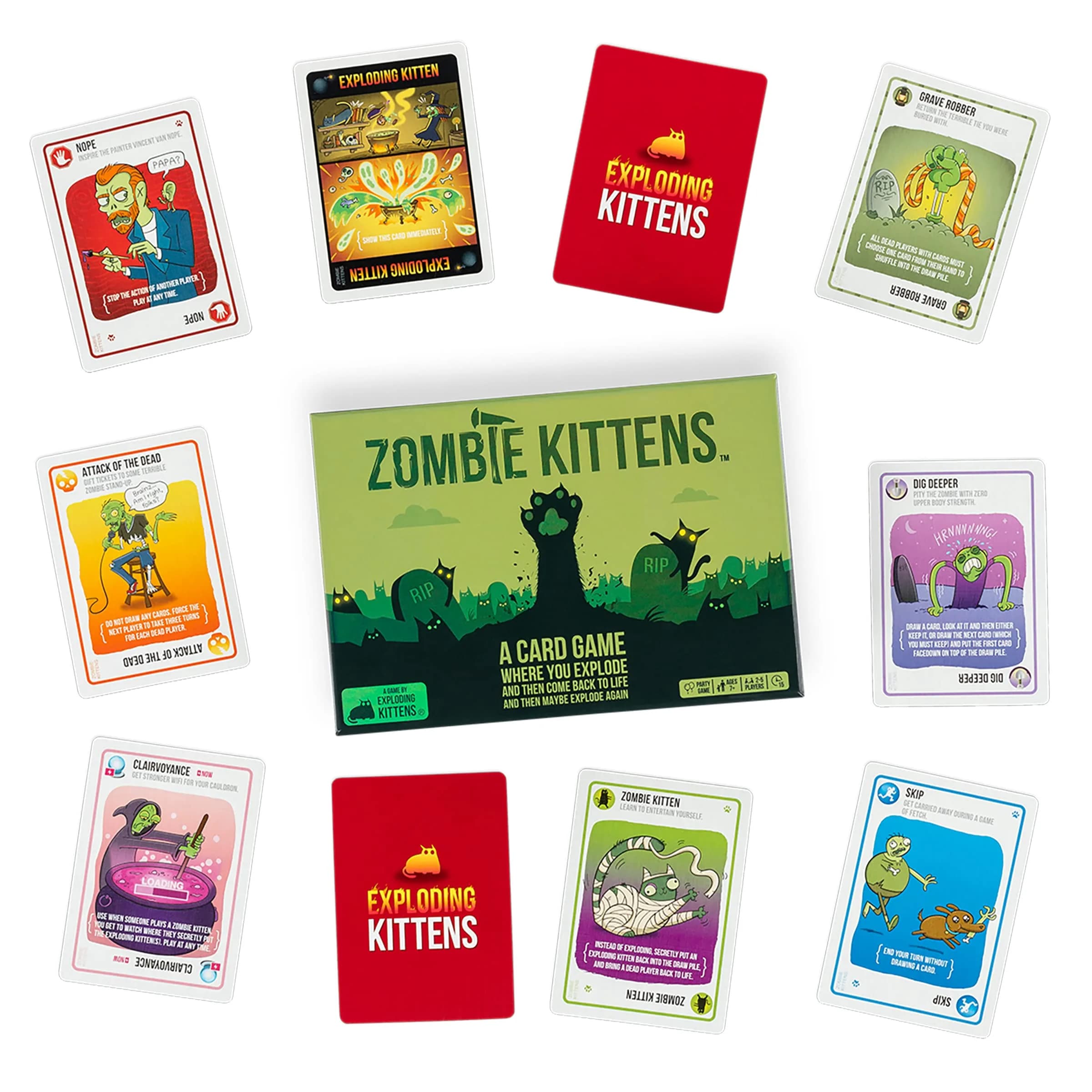 Exploding Kittens Zombie Kittens Card Game 61 Cards | The Only Game Where Dead Players Can Come Back To Life - view 4