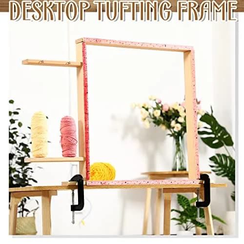 Yalikop Rug Making Frame, Tufting Frame for Rug Making 75x75cm | Wooden Stand with Tack Strips & Clamps thumbnail 4
