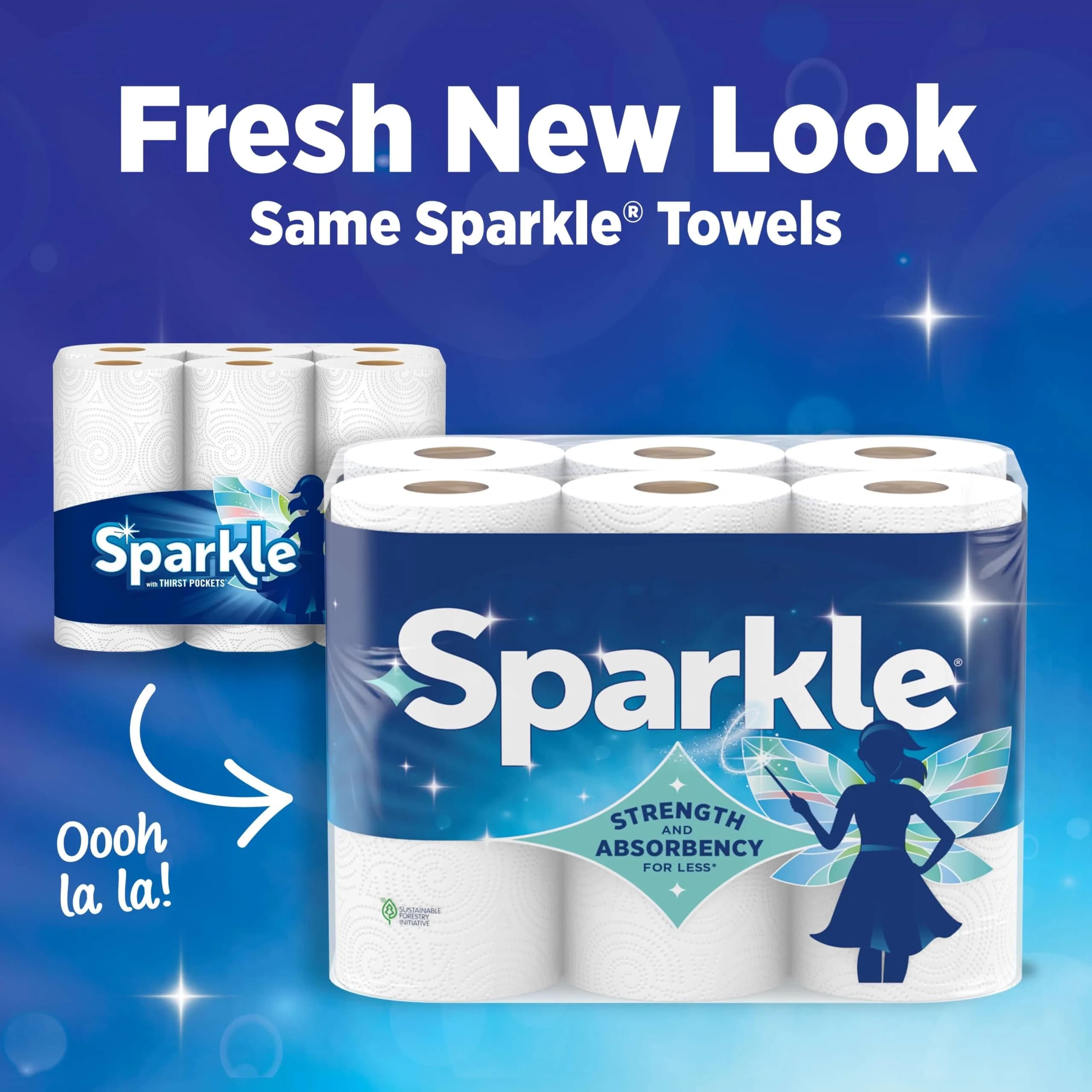 Sparkle Tear-A-Square Kitchen Paper Towels, 3 Triple Rolls (495 Sheets Total) | SFI Certified Sourcing - view 4