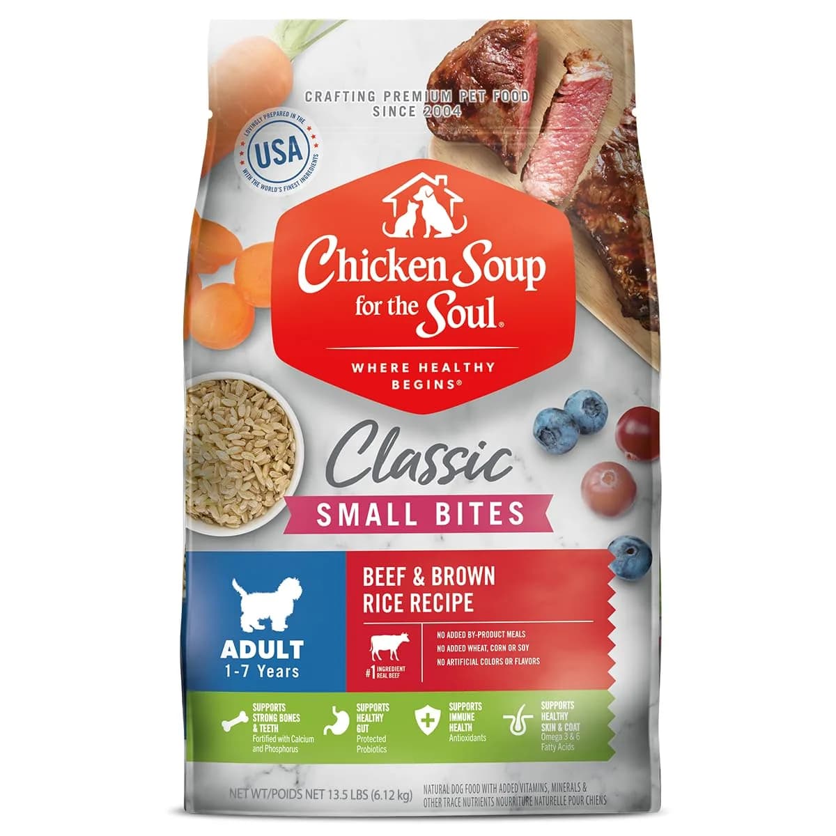 Chicken Soup for the Soul Small Bites Adult Dog Food 13.5lb | Real Meat First Ingredient, Supports Gut & Immune Health