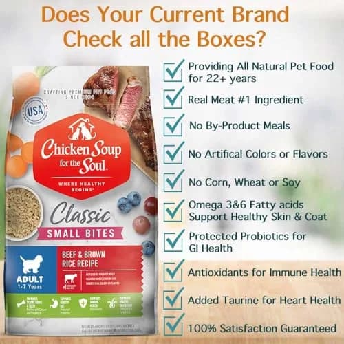 Chicken Soup for the Soul Small Bites Adult Dog Food 13.5lb | Real Meat First Ingredient, Supports Gut & Immune Health thumbnail 3