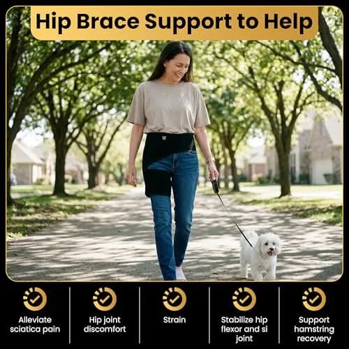 CopperJoint Hip Brace for Women and Men | Groin & Thigh Support, Adjustable, Copper-Infused, One Size thumbnail 2