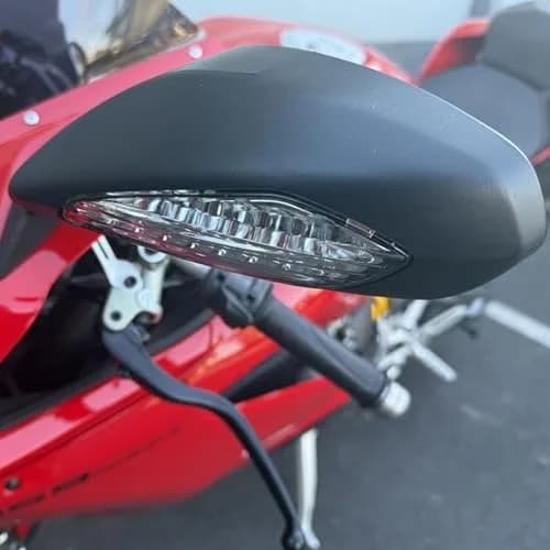 Worldmotop Motorcycle Rearview Mirrors Pair | Black ABS High Impact Shell & Acrylic Glass Lens thumbnail 2