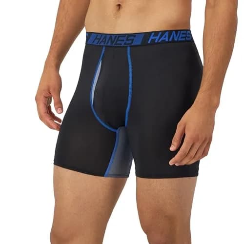 Hanes Men’s Total Support Pouch Boxer Briefs, X-temp Cooling, Anti-chafing, Moisture-wicking, Black, X-Large US thumbnail 3