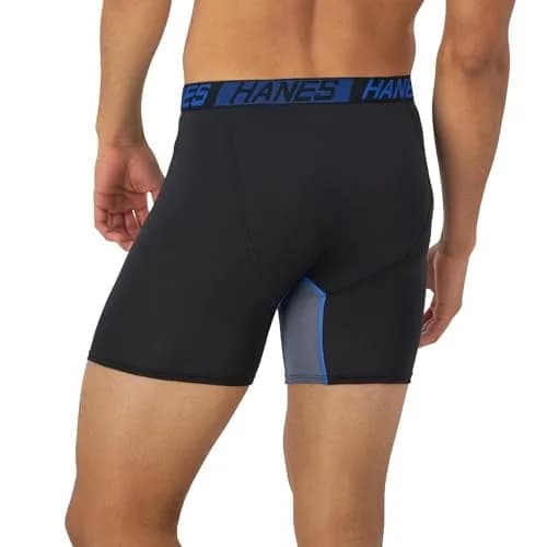 Hanes Men’s Total Support Pouch Boxer Briefs, X-temp Cooling, Anti-chafing, Moisture-wicking, Black, Large thumbnail 2