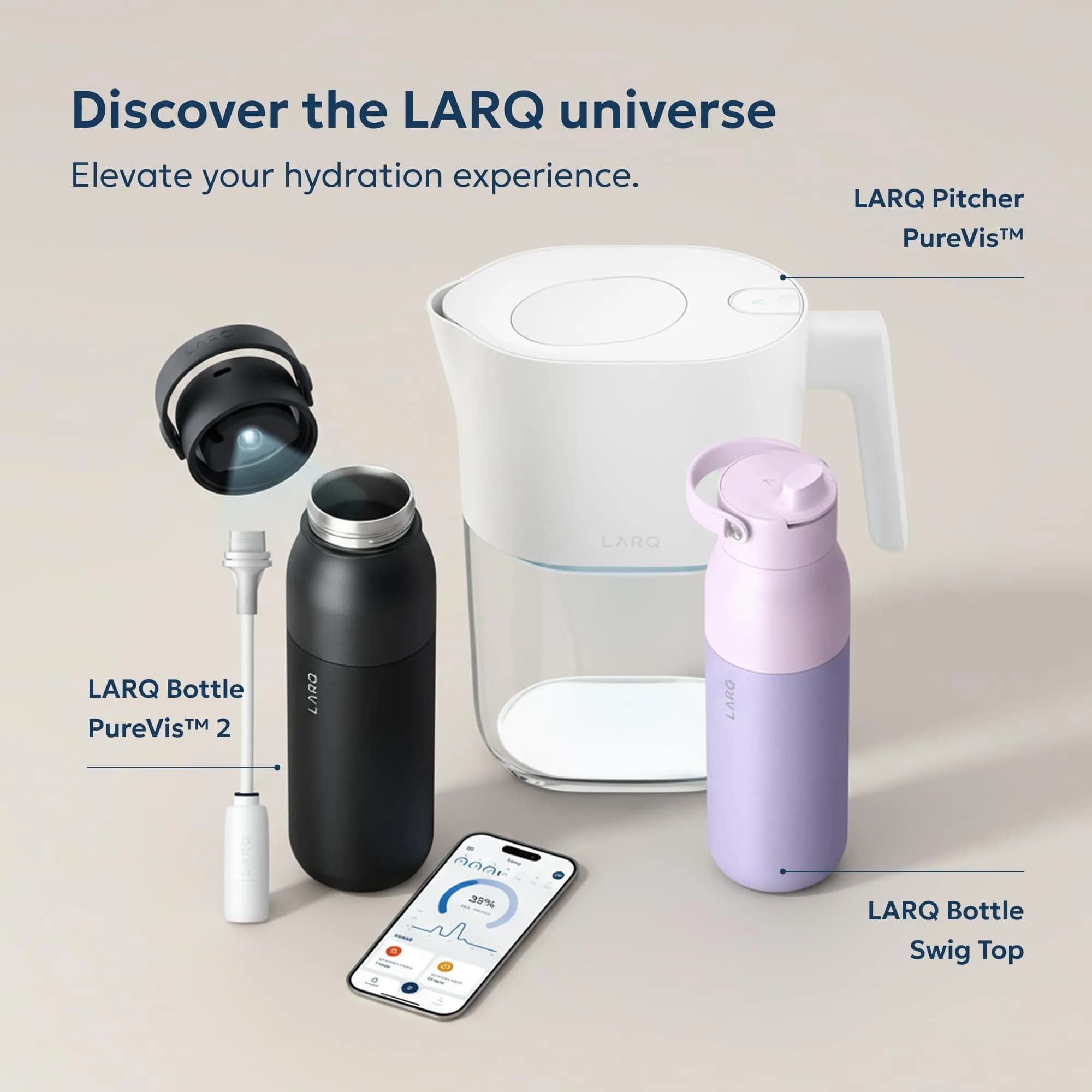 LARQ Bottle Filtered Insulated Water Bottle with Filter Straw 500ml (17 oz) | Removes Chlorine, PFAS, Lead - view 8