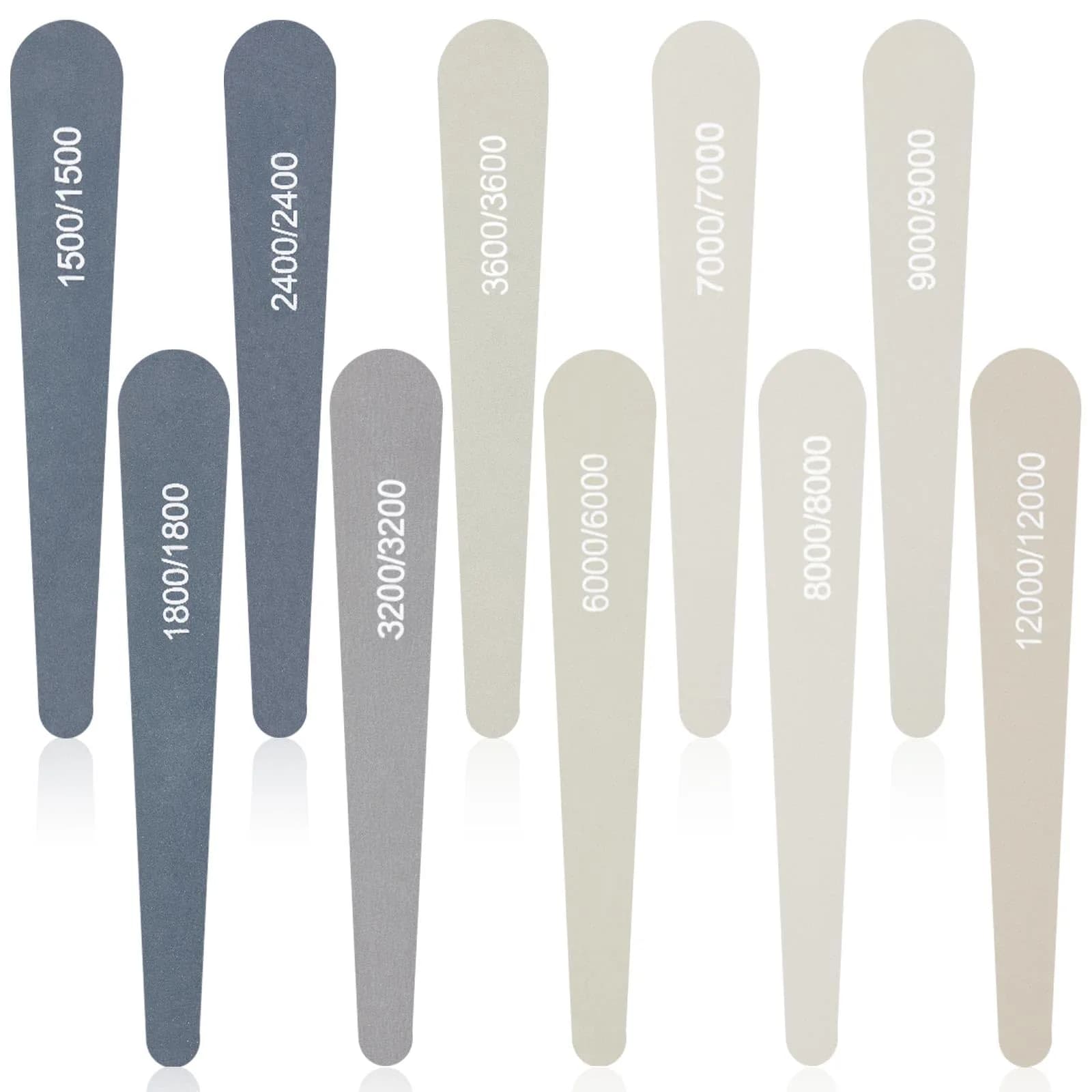 Honoson 10 Pcs Sanding Sticks for Plastic Models, High Grits, Water Drop | Assorted Grits for Fine Finishing