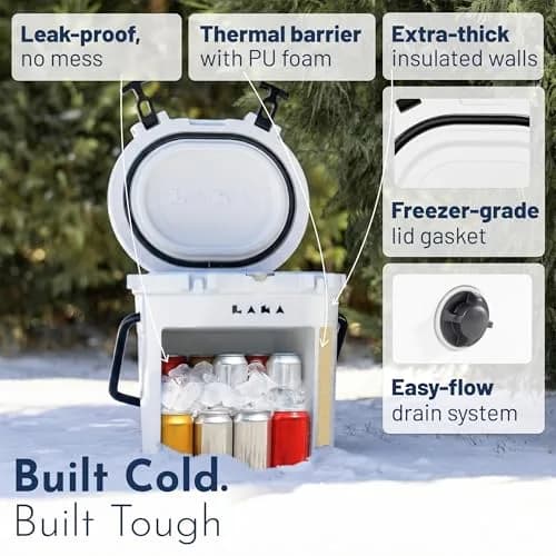 LAKA 20 Qt Cooler White | Compact Ice Chest with 3-Day Cold Retention thumbnail 5