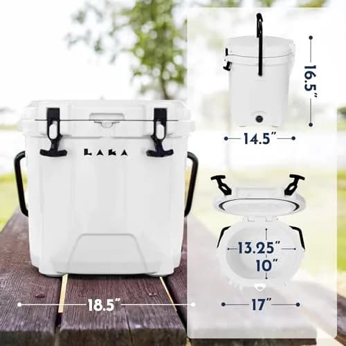 LAKA 20 Qt Cooler White | Compact Ice Chest with 3-Day Cold Retention thumbnail 7