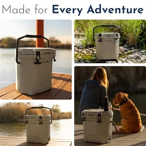 LAKA 20 Quart Rotomolded Cooler | Insulated Ice Chest for Beach & Camping, Holds 18 Cans + 25 lb Ice, Up to 3 Days Cold thumbnail 8