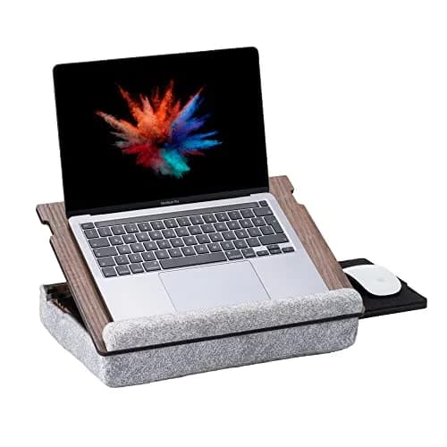 Vigo Wood Lap Desk for Laptop - Adjustable Wooden Lap Tray with Cushion, Portable Bed & Couch Stand, Ergonomic Lap Desk for Work & Study thumbnail 1
