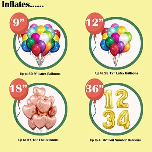 Wholesalehome Helium Tank for Balloons 14.9 Cu Ft | DIY Party Decoration Kit with 50 Latex Balloons thumbnail 3
