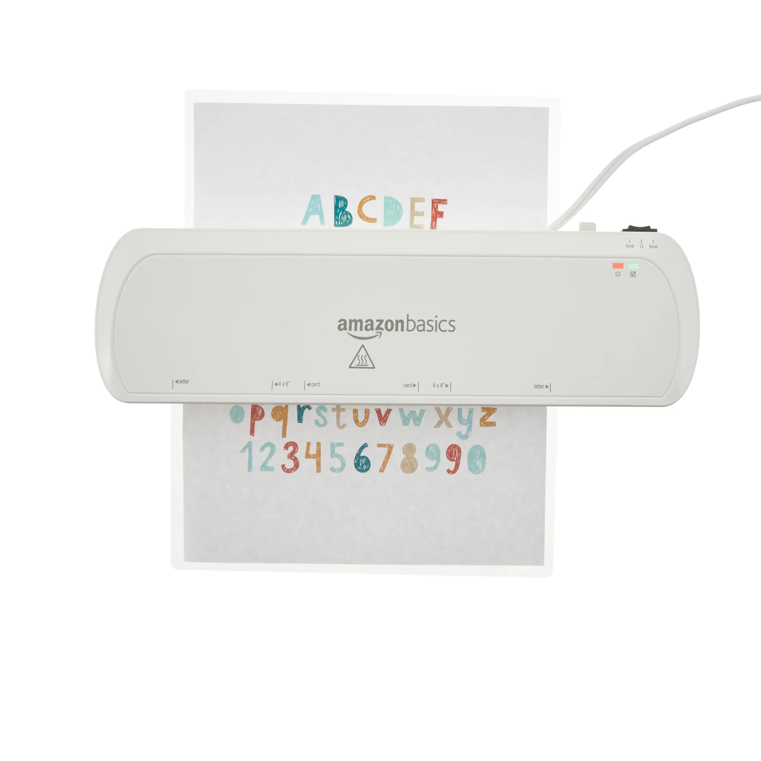 Amazon Basics 9-Inch Thermal Laminator Machine with Jam Release, 2 Heat Settings, White | Laminates Documents and Photos Up to 9" Wide - view 2