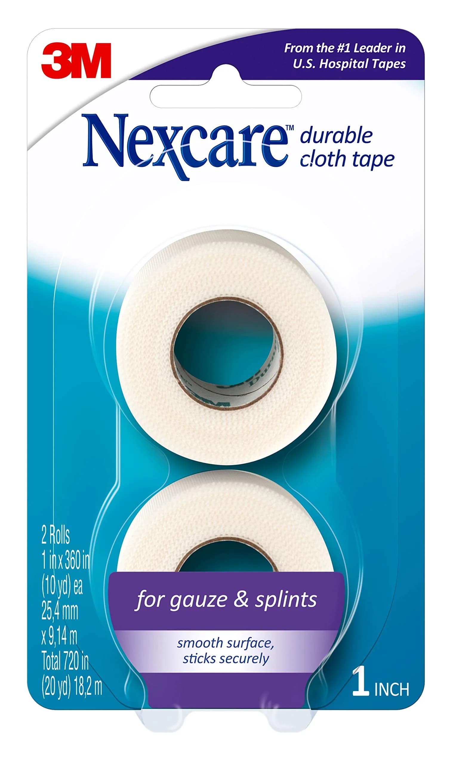 Nexcare Durapore Durable Cloth Tape 2.5cm (1in) x 9.1m (10yds) - 6 Rolls | Dermatologist-Tested, Hypoallergenic - view 8
