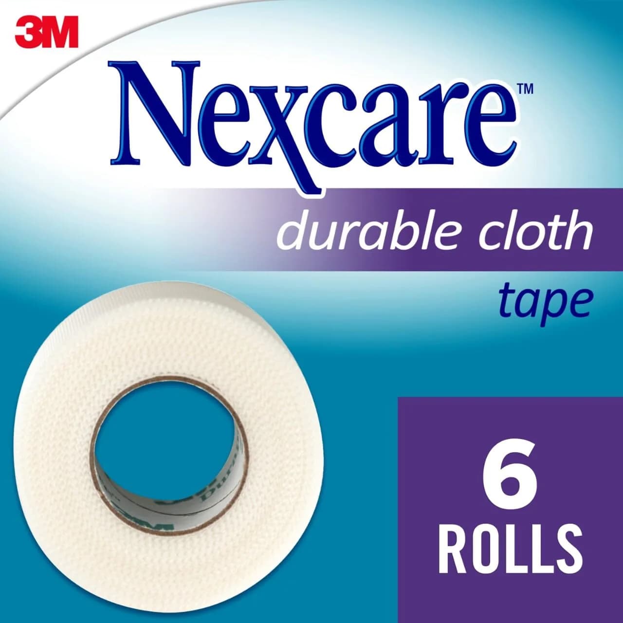 Nexcare Durapore Durable Cloth Tape 2.5cm (1in) x 9.1m (10yds) - 6 Rolls | Dermatologist-Tested, Hypoallergenic - view 2