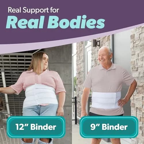 BraceAbility Abdominal Stomach Binder - Belly Band Compression for Diastasis Recti, Postpartum & Post-Surgical Recovery (M/L 9") thumbnail 7