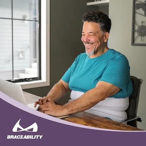 BraceAbility Abdominal Stomach Binder - Belly Band Compression for Diastasis Recti, Postpartum & Post-Surgical Recovery (M/L 9") thumbnail 9