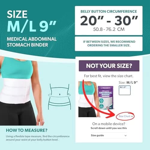 BraceAbility Abdominal Stomach Binder - Belly Band Compression for Diastasis Recti, Postpartum & Post-Surgical Recovery (M/L 9") thumbnail 2
