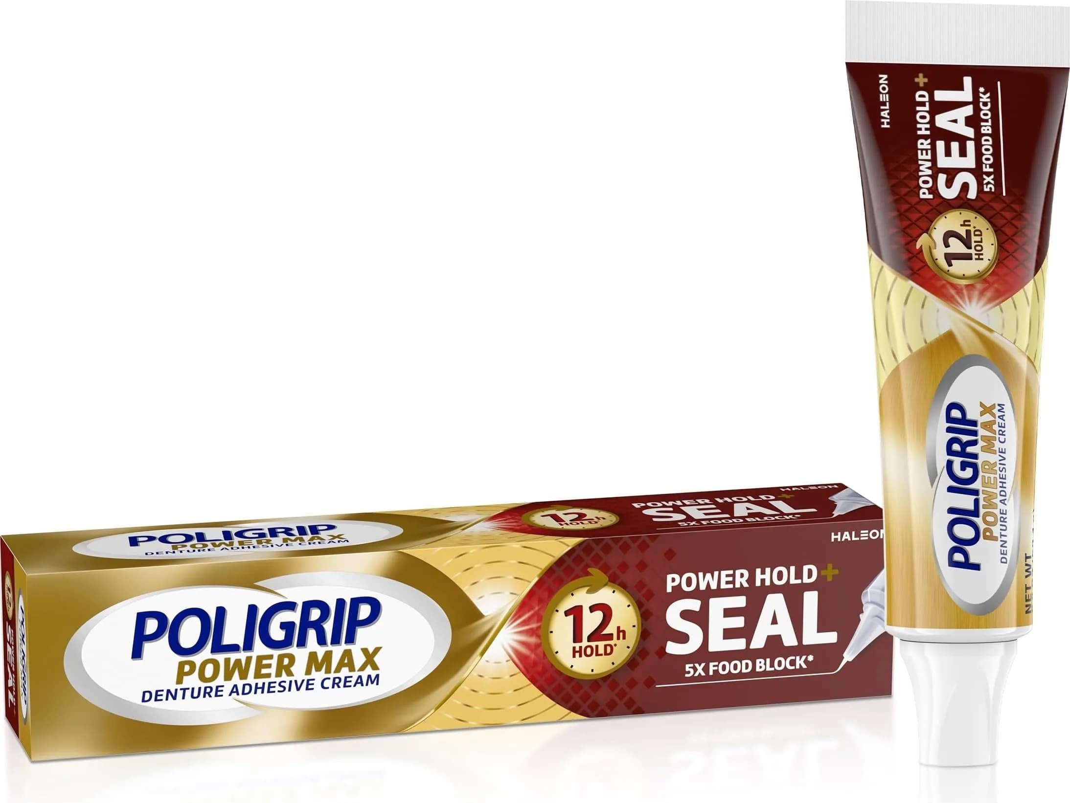 Super Poligrip Power Max Power Hold plus Seal Denture Adhesive Cream 65.9ml (2.2 oz) | Strongest All-Day Hold & Food Seal - main product image