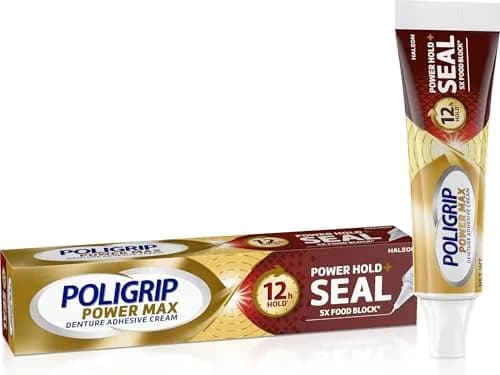 Super Poligrip Power Max Power Hold plus Seal Denture Adhesive Cream 65.9ml (2.2 oz) | Strongest All-Day Hold & Food Seal thumbnail 1