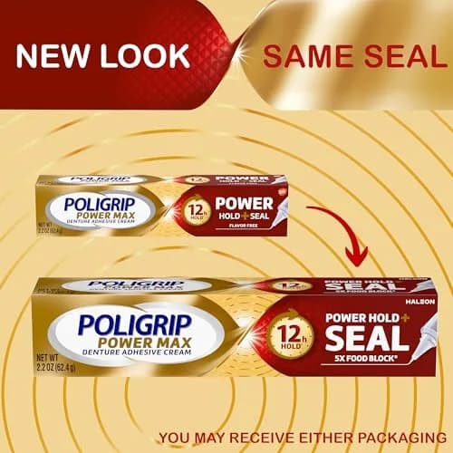 Super Poligrip Power Max Power Hold plus Seal Denture Adhesive Cream 65.9ml (2.2 oz) | Strongest All-Day Hold & Food Seal thumbnail 9