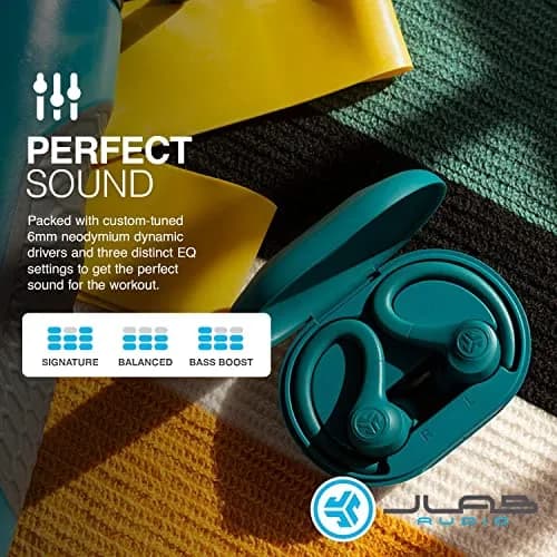 JLab Go Air Sport Wireless Earbuds Teal | 32+ Hour Bluetooth Playtime, Secure Earhook Fit, IP55 Sweatproof thumbnail 7