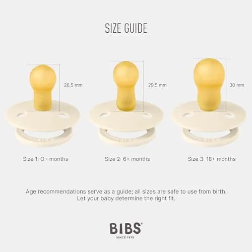 BIBS Colour Collection Natural Rubber Pacifier 2-Pack (18+ Months, 4.1cm x 4.8cm x 4.4cm) | Denmark-Made BPA-Free Soother thumbnail 2