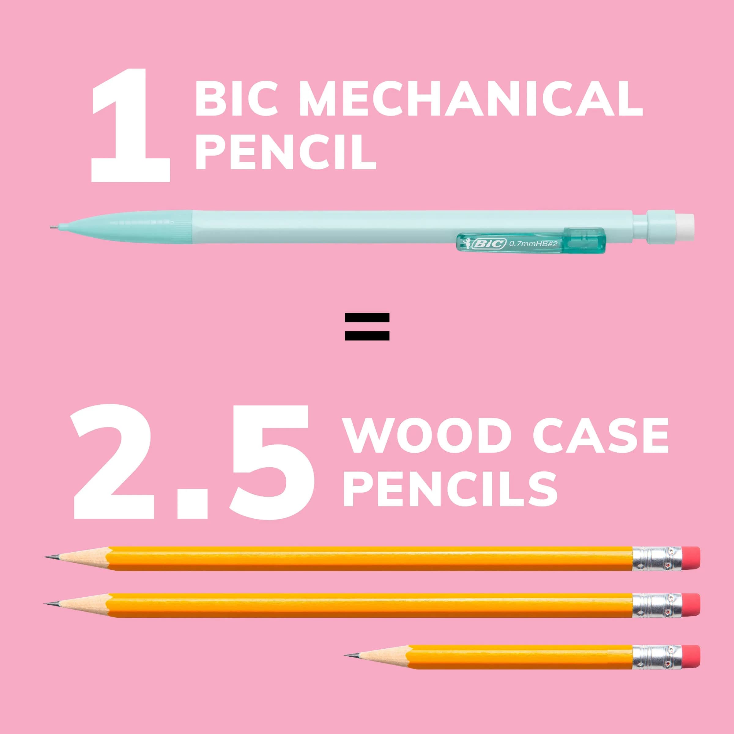 BIC Xtra-Smooth Pastel Mechanical Pencils, Medium Point, 0.7mm, 24-Count Pack | Smooth Writing for Students & Office - view 4