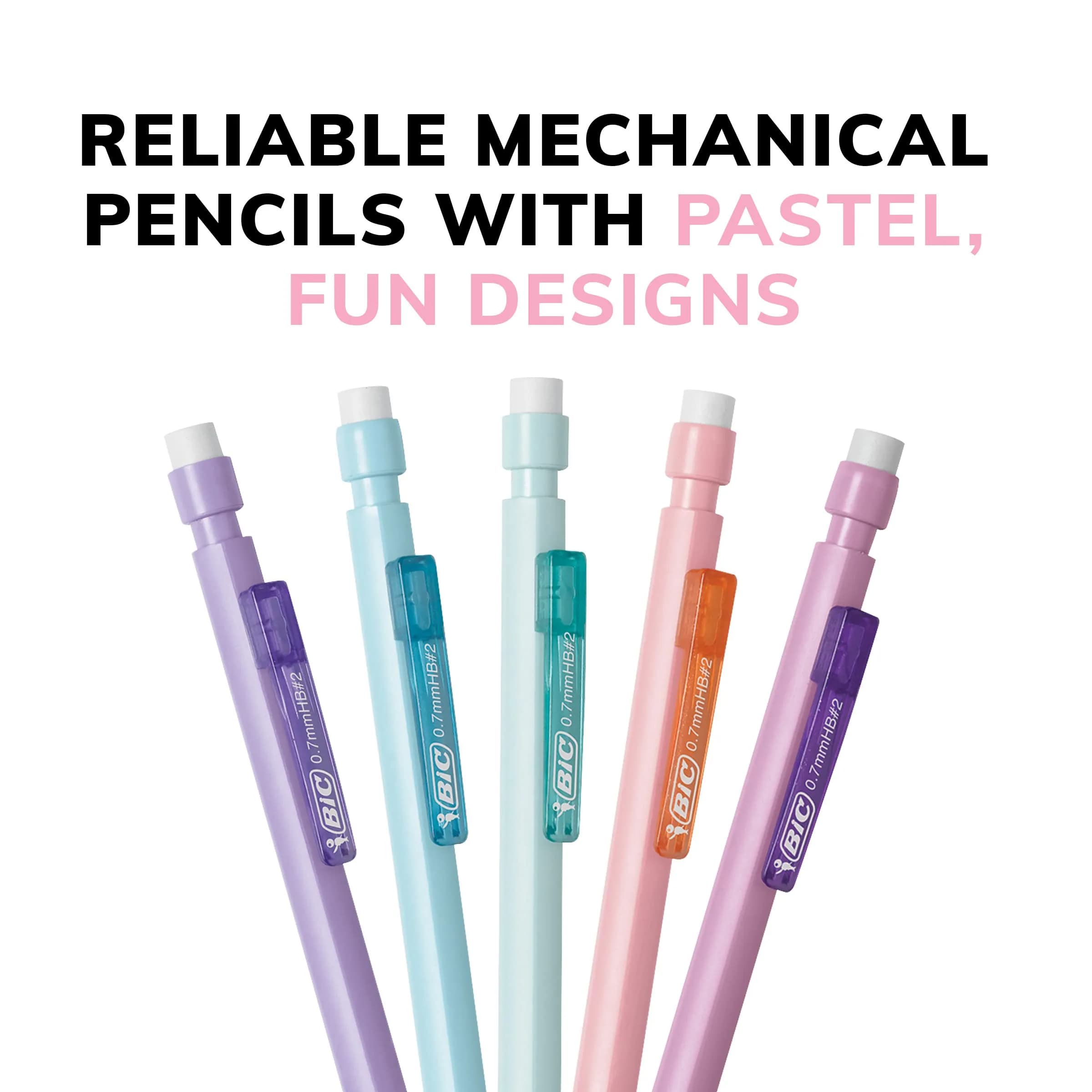 BIC Xtra-Smooth Pastel Mechanical Pencils, Medium Point, 0.7mm, 24-Count Pack | Smooth Writing for Students & Office - view 5