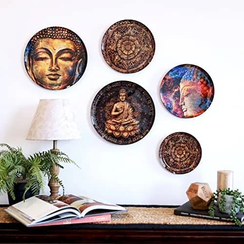 RITUALISTIC Nirvana Buddha Wall Plates Set of 5 | Metal Wall Décor for Living Room & Meditation Space thumbnail 7